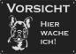 Preview: Aluminium Warnschild Französische Bulldogge VORSICHT Hier wache ich!
